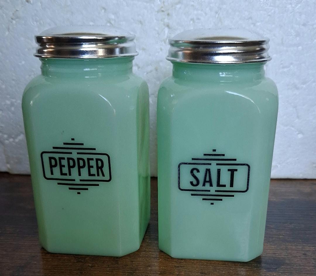 Jadeite Salt and Pepper Shakers - Etsy