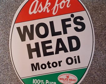 Wolf's Head Motor Oil 22 inch zwaar metalen bord cabine Home Garage Shop Decor