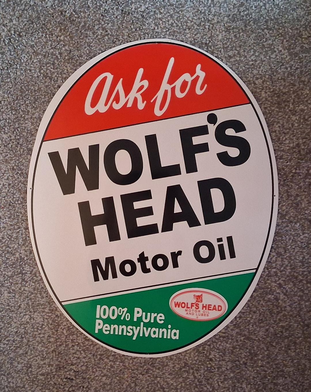 Wolf's Head Oil Sign - Etsy