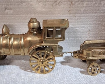 Train Brass RR Shelf Office Home Gift