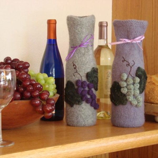 Grapes of Wrap Felted Wine Cozy - Knitted pattern