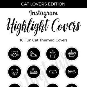 Instagram Highlight Covers | Black Highlight Covers | Cat Highlight Covers | Instagram Stories | Black Cat Icons