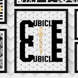 CUBICLE Sweet Cubicle Art Print 2,CUBICLE ART Print 2,Cubicle Wall Art,Digital Cubicle Print,Black and White Office Print,Cubicle Office Art