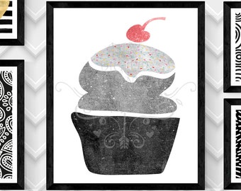 CUPCAKE Art Print,CUPCAKE ART Print,Cupcake Wall Art,Digital Cupcake Print,Cupcake Print, 20”x24” Digital Download Print,Digital Art
