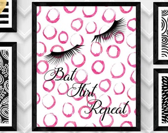 EYELASHES, RED, Digital Wall Art, typography wall art, instant download, printable wall art, Motivational poster, home décor prints, Prints