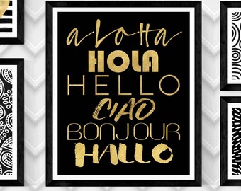 HELLO, Entry Hall, Foyer, Digital Wall Art, instant digital download, printable wall art, wall art, typography, digital quotes, art, poster
