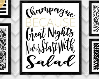 CHAMPAGNE Art Print, CHAMPAGNEART Print, Wall Art, Digital Print, Quote, 20” x 24” Digital Download Print, Digital Art