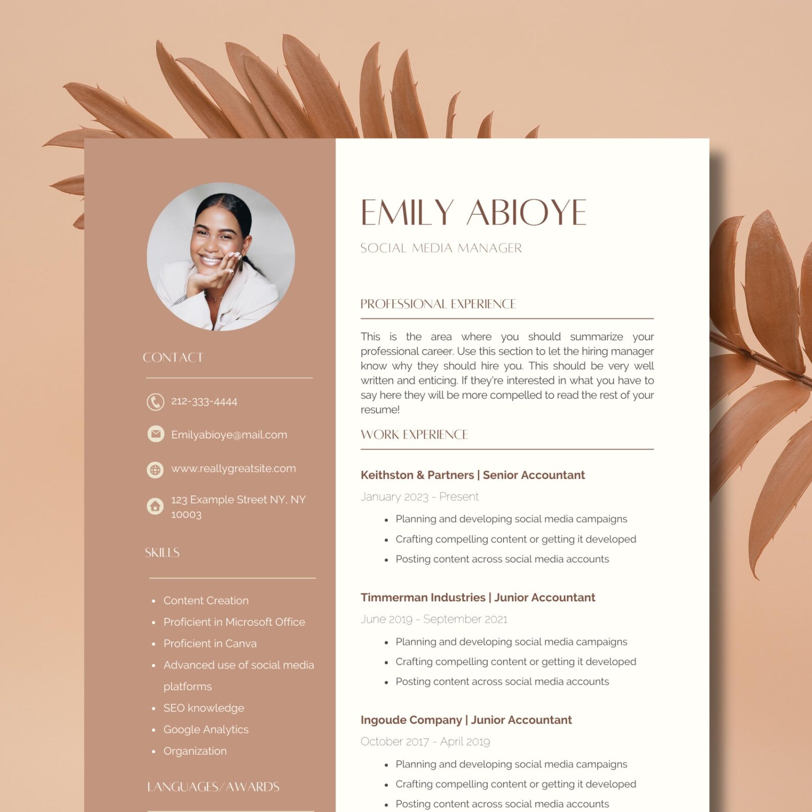 Autumn Brown Resume Template CV - Il 1588xN.6247115627 13fa 