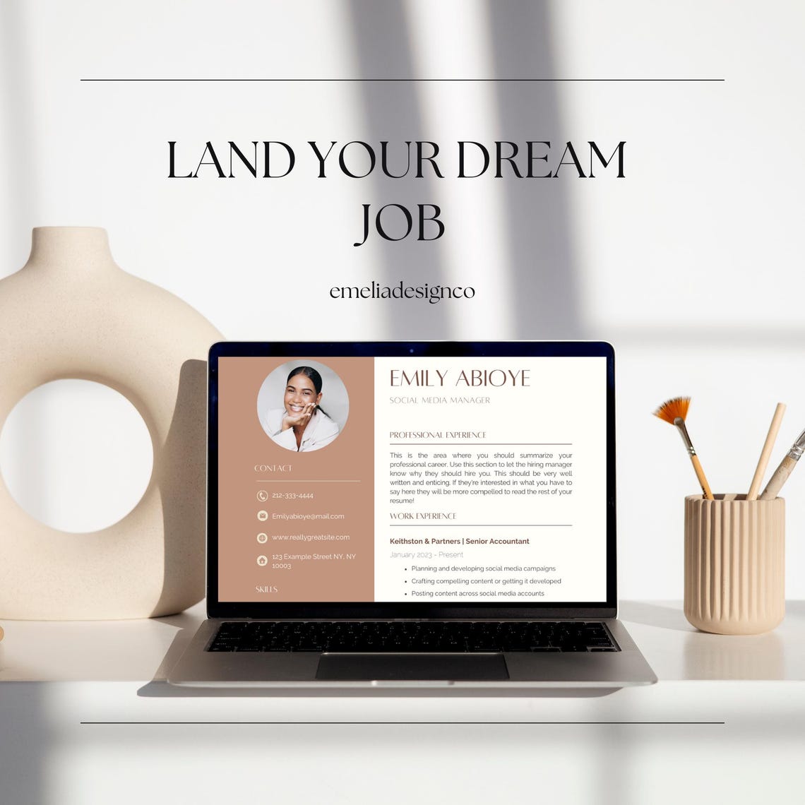 Autumn Brown Resume Template CV - Il 1140xN.6247115633 5oya 