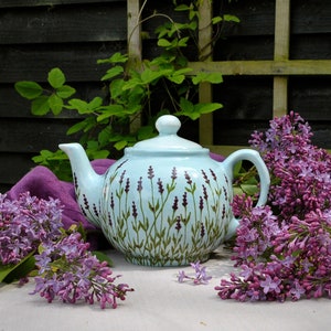 Lavender Teapot - can be Personalised - Hand Painted