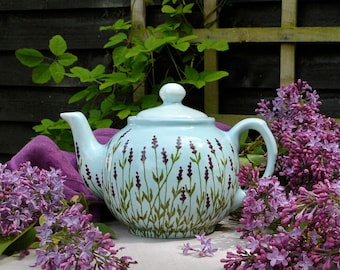 Lavender Teapot - can be Personalised - Hand Painted