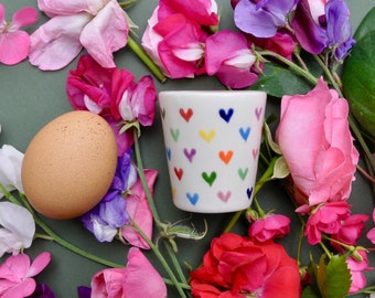 Love Hearts Egg Cup - can be Personalised - Hand Painted