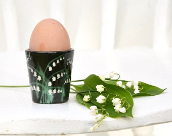 Lily of the Valley Egg Cup - can be Personalised - Hand Painted