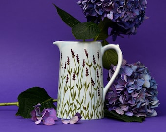 Lavender Farmhouse Jug - can be Personalised - Hand Painted