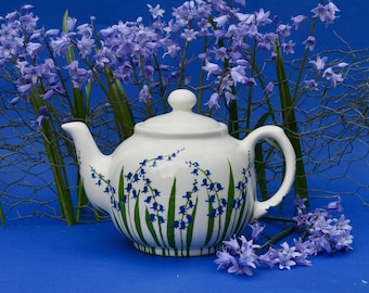 Bluebell Teapot - can be Personalised - Hand Painted