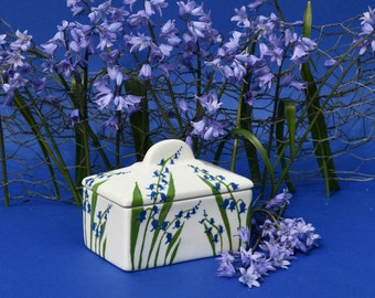 Bluebell Butter Dish - can be Personalised - Hand Painted