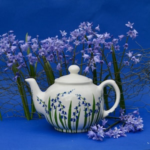 Bluebell Teapot - can be Personalised - Hand Painted