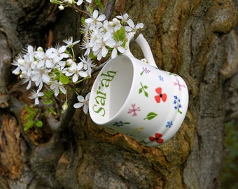 Wild Flowers Little Mug - can be Personalised - Hand Painted