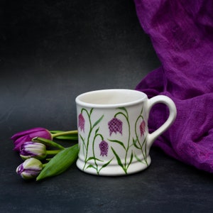 Snakes Head Fritillary Country Mug can be Personalised Hand Painted image 5