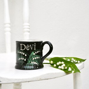 Lily of the Valley Country Mug - can be Personalised - Hand Painted