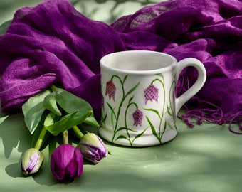 Snake’s Head Fritillary Country Mug - can be Personalised - Hand Painted