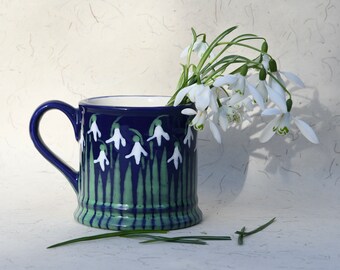 Snowdrop Country Mug - can be Personalised - Hand Painted