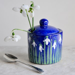 Snowdrop Sugar Pot - Hand Painted