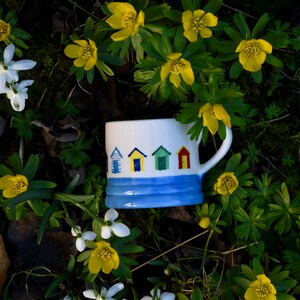 Beach Huts Little Mug can be Personalised Hand Painted image 2