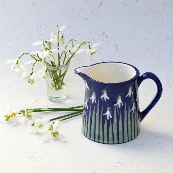 Snowdrop Milk Jug - can be Personalised - Hand Painted