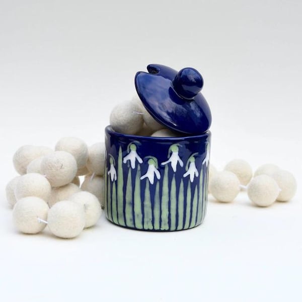 Snowdrop Sugar Pot - Hand Painted