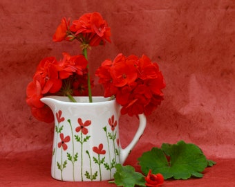 Poppy Milk Jug - Hand Painted