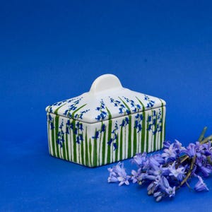 Bluebell Butter Dish - can be Personalised - Hand Painted