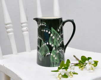 Lily of the Valley Farmhouse Jug - can be Personalised - Hand Painted