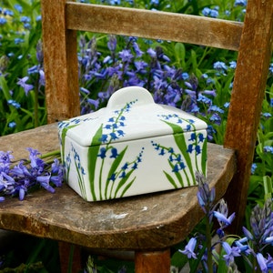 Bluebell Butter Dish can be Personalised Hand Painted image 3