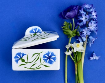 Cornflower Butter Dish - can be Personalised - Hand Painted