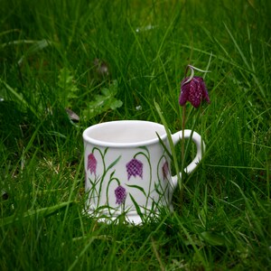 Snakes Head Fritillary Country Mug can be Personalised Hand Painted image 2