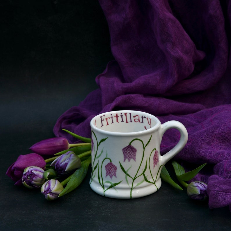 Snakes Head Fritillary Country Mug can be Personalised Hand Painted image 6