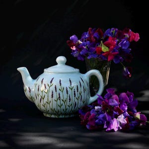 Lavender Teapot - can be Personalised - Hand Painted