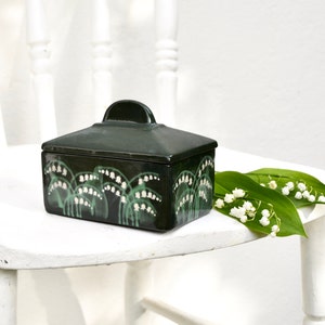 Lily of the Valley Butter Dish - can be Personalised - Hand Painted