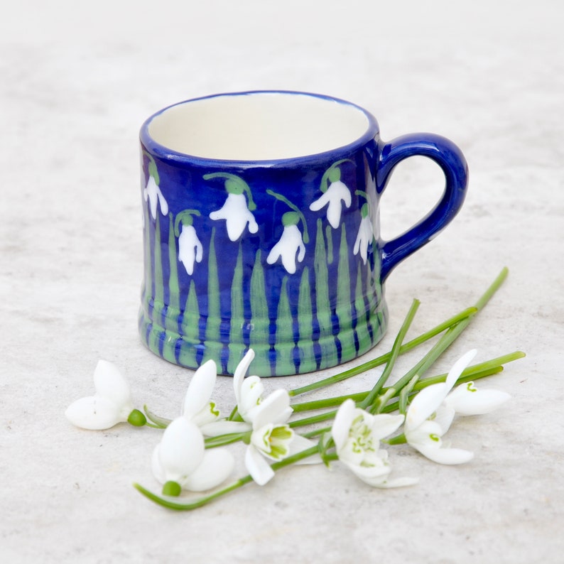 Snowdrop Little Mug can be Personalised Hand Painted Not Personalised