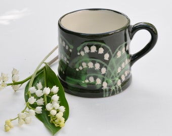 Lily of the Valley Little Mug - can be Personalised - Hand Painted