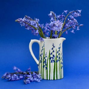 Bluebell Farmhouse Jug - can be Personalised - Hand Painted