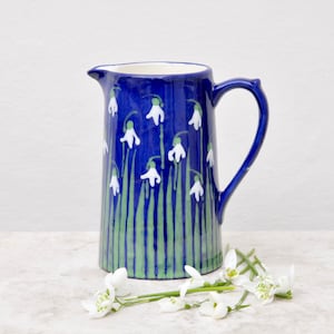 Snowdrop Farmhouse Jug - can be Personalised - Hand Painted