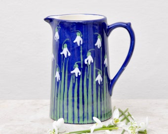 Snowdrop Farmhouse Jug - can be Personalised - Hand Painted