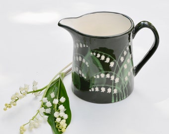 Lily of the Valley Milk Jug - can be Personalised - Hand Painted