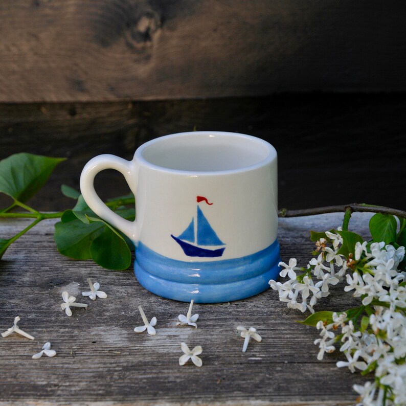 Beach Huts Little Mug can be Personalised Hand Painted image 4