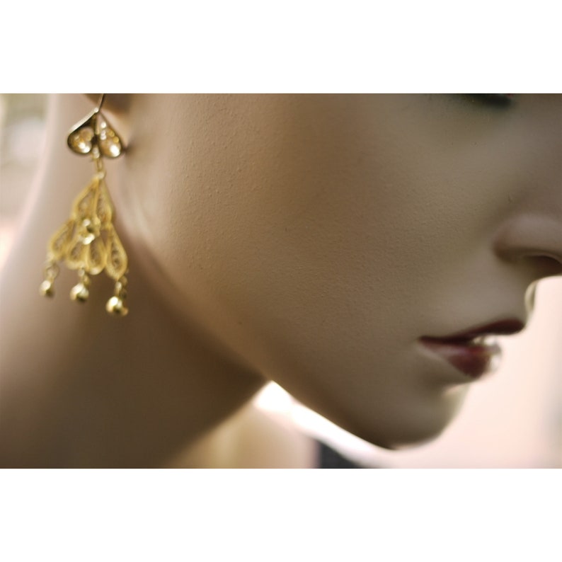 Vintage/'80 Watermark Earrings SilverGold PlateNun/'s Closure