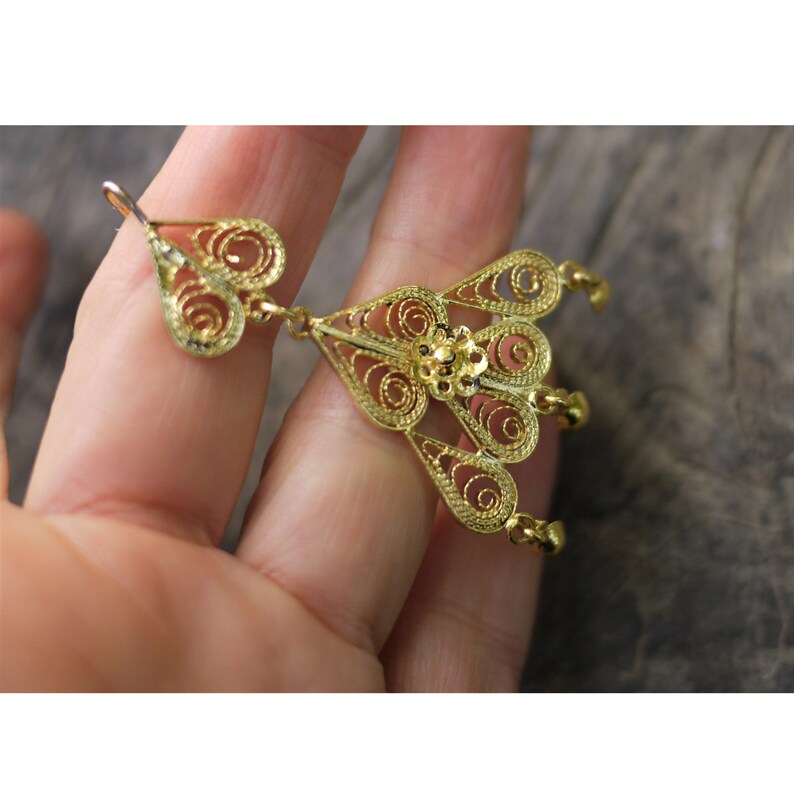 Vintage/'80 Watermark Earrings SilverGold PlateNun/'s Closure