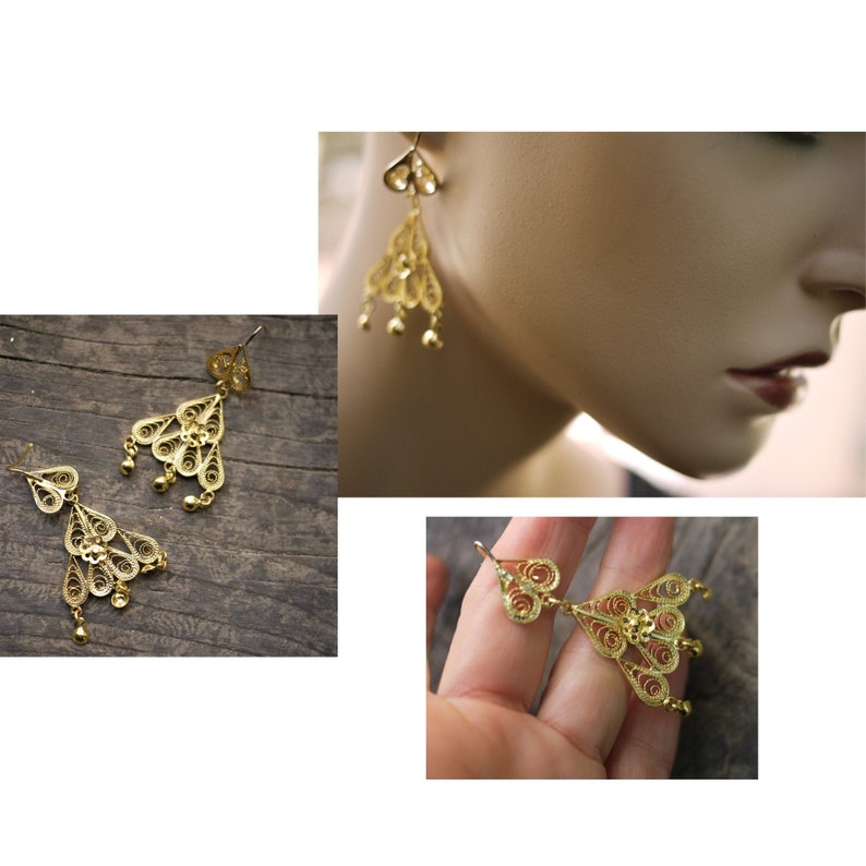 Vintage/'80 Watermark Earrings SilverGold PlateNun/'s Closure