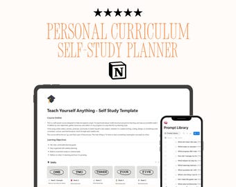 Notion Learning Template: Self-Study Planner, Personal Curriculum (Digital Download)